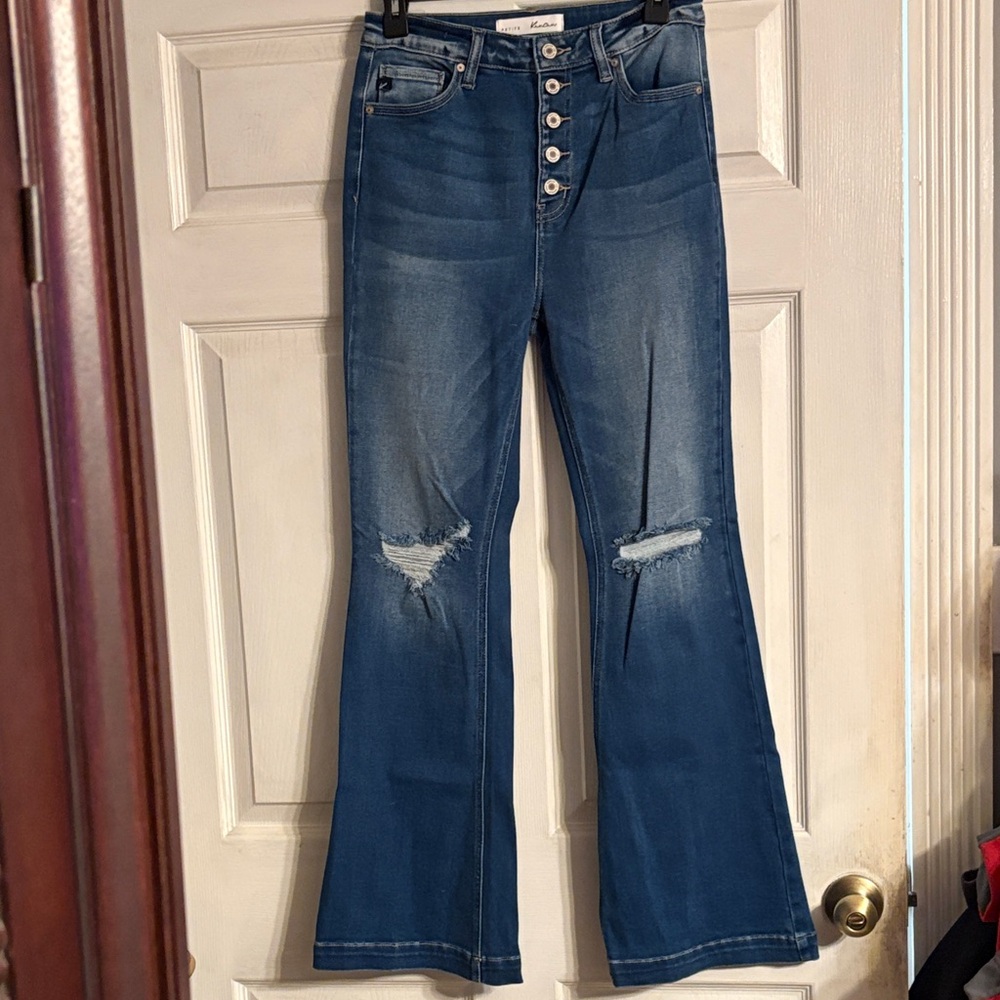 KanCan Distressed Blue Flare Jeans